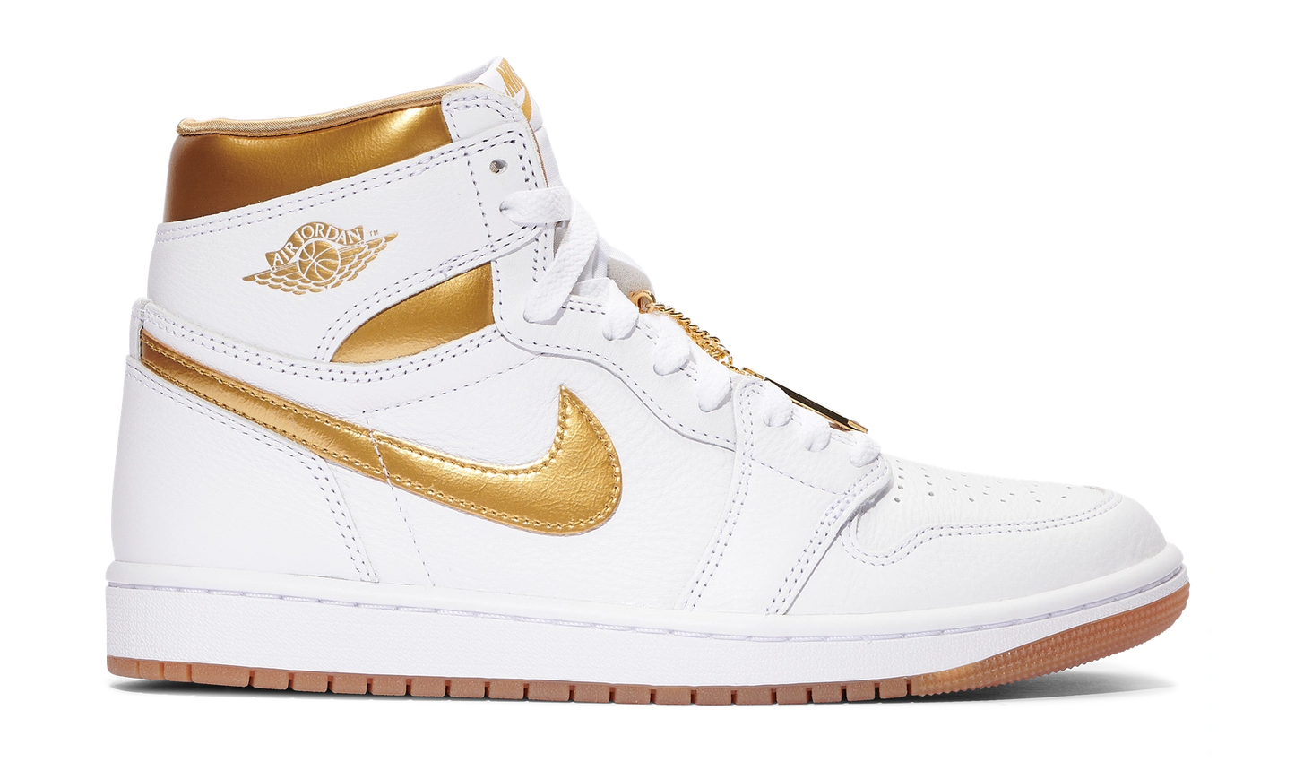 Jordan 1 "White/ gold metallic" Brand New