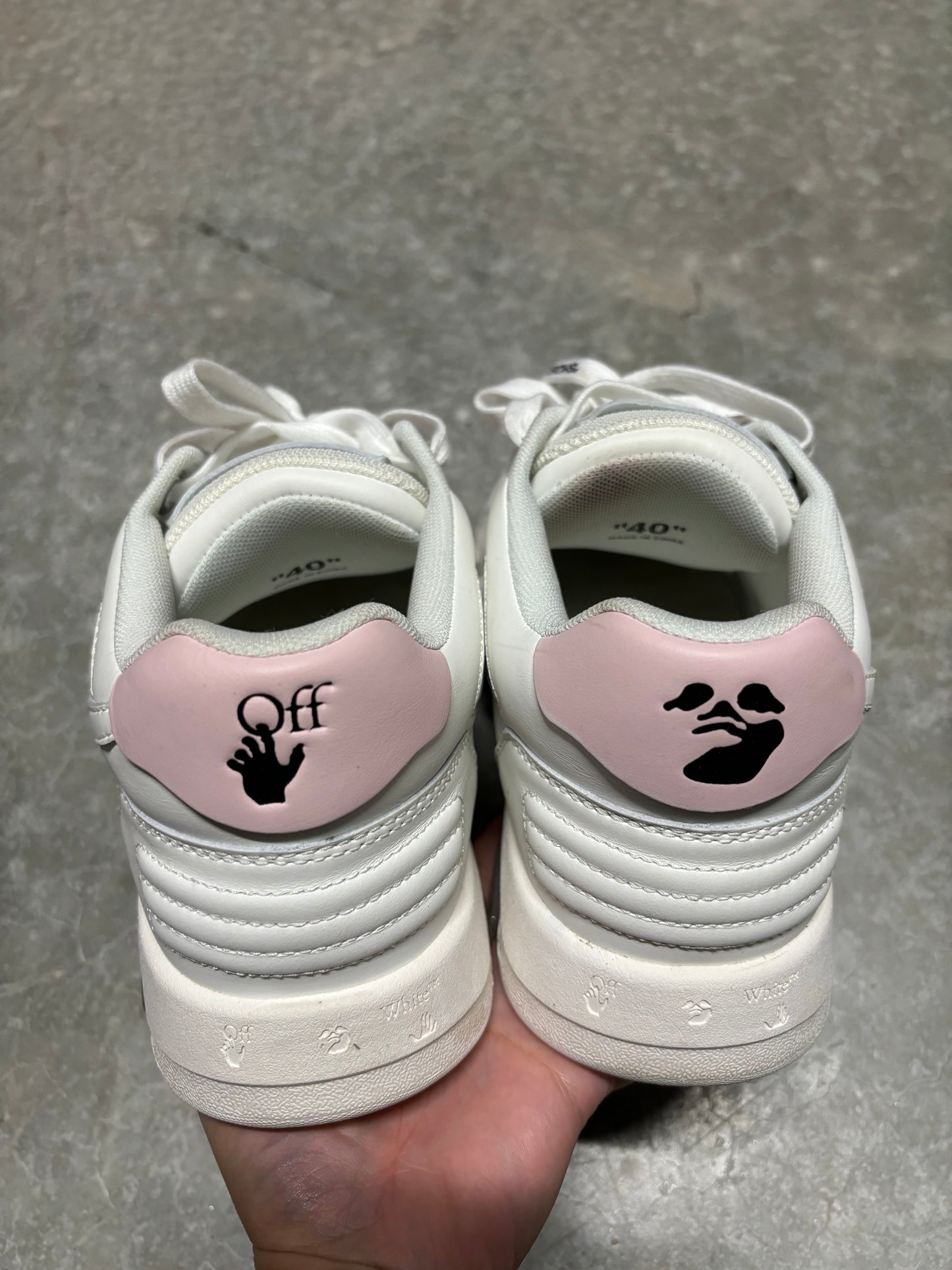 OFF WHITE OUT OF OFFICE “ pink white “