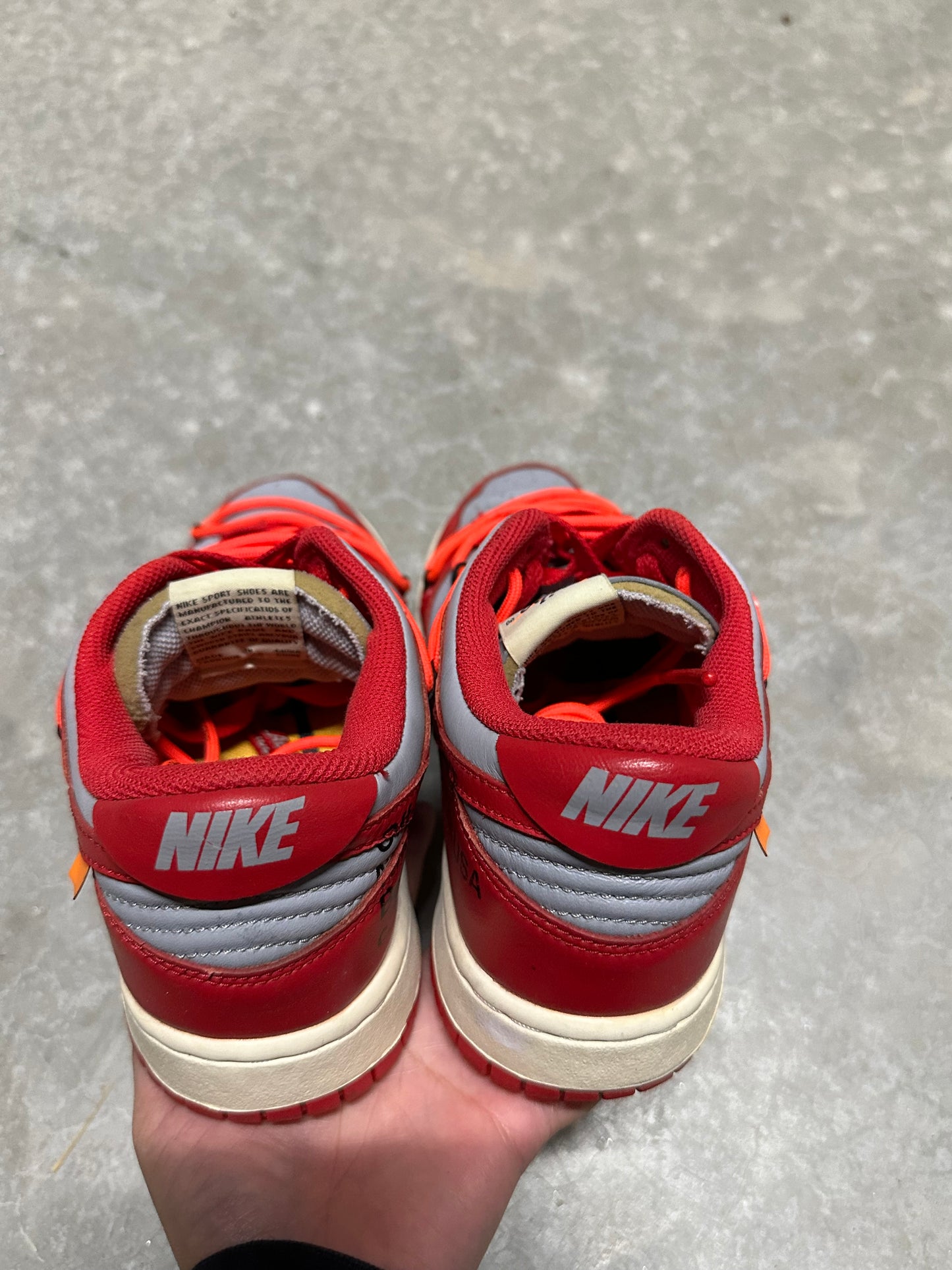 OFF WHITE DUNK LOW “ university red “