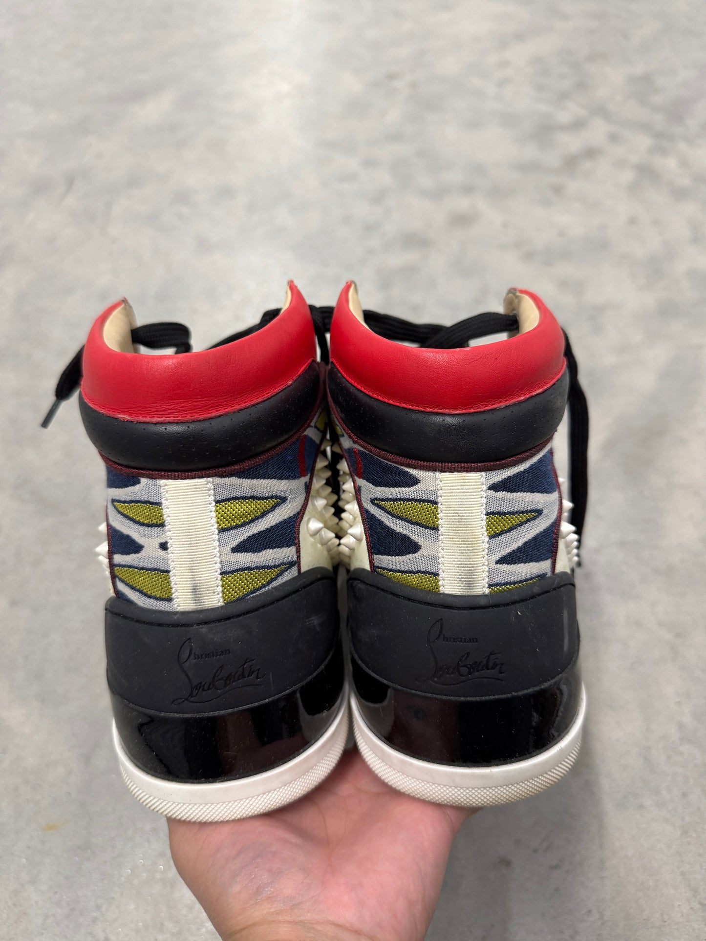CHRISTIAN LOUBOUTIN LOUBIKICK FLAT CALF SPIKE “ Fraise “