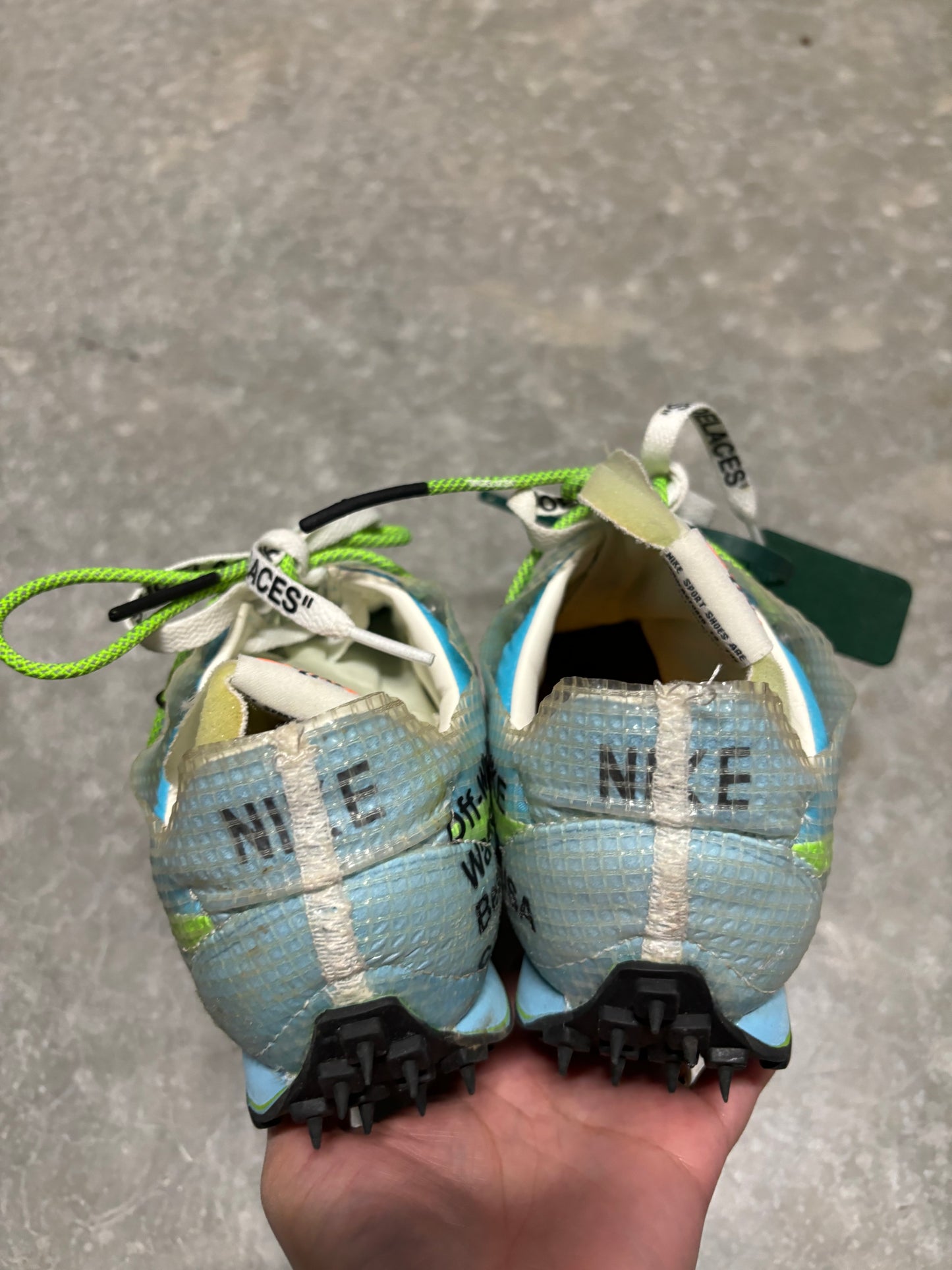 OFF WHITE WAFFLE RACER “ vivid sky and electric green “