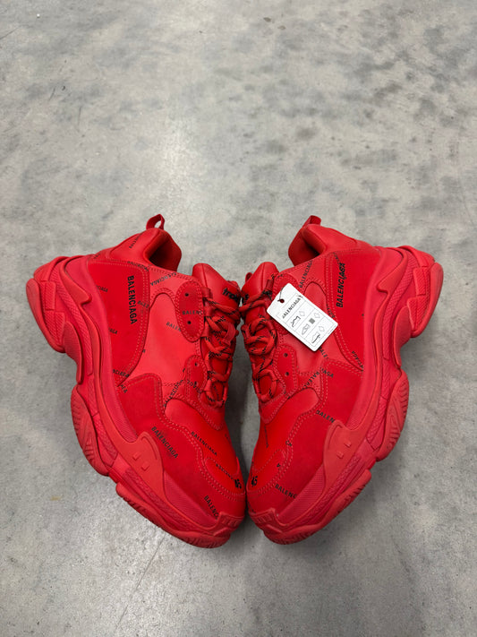 BALENCIAGA TRIPLE S SNEAKERS “ All Over Logo - Red “