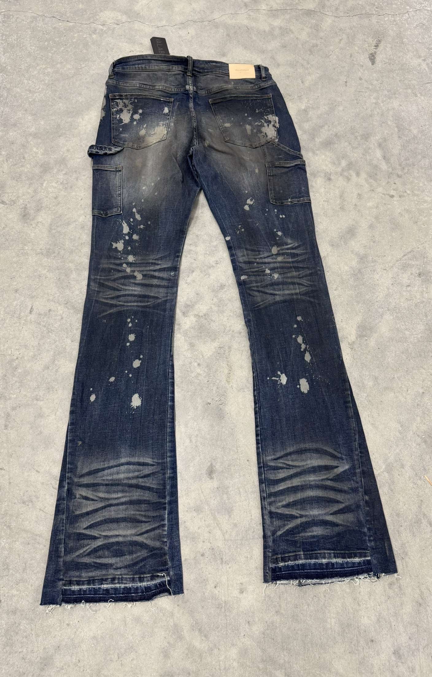 Valabases Stacked Jeans "Dark wash splatter" Brand new