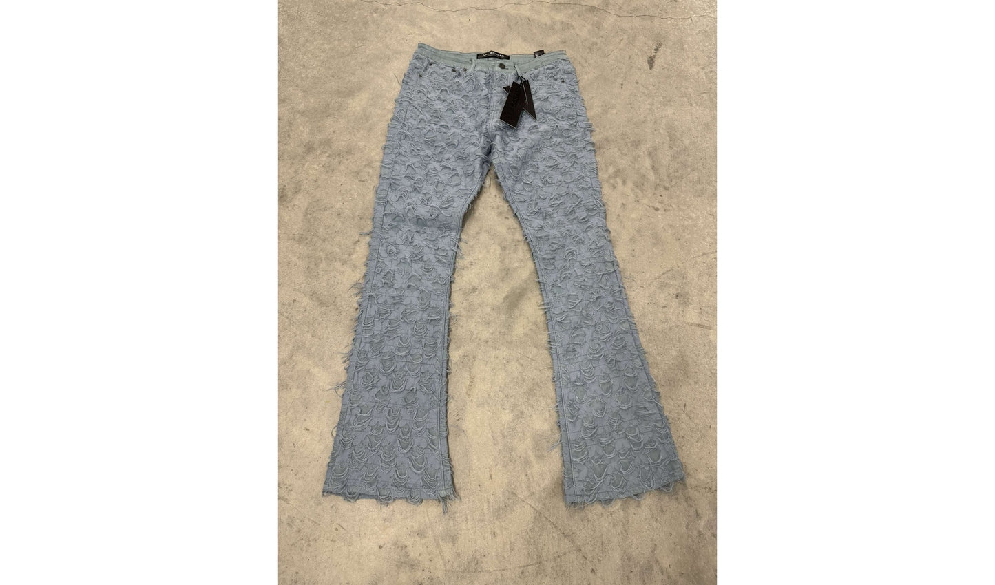 Valabases Stacked Jeans "Light blue distressed" Brand new