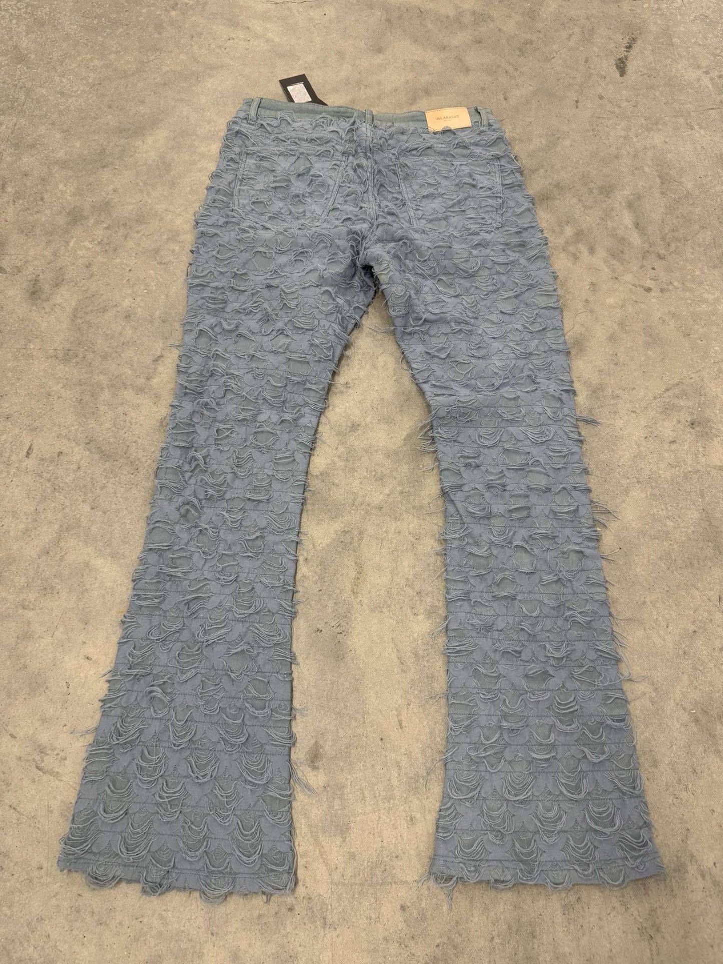 Valabases Stacked Jeans "Light blue distressed" Brand new