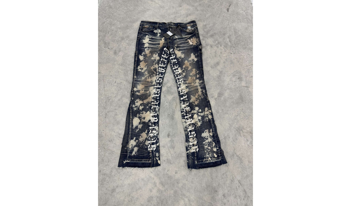 Valabases Stacked jeans "dark wash bleached" Brand new