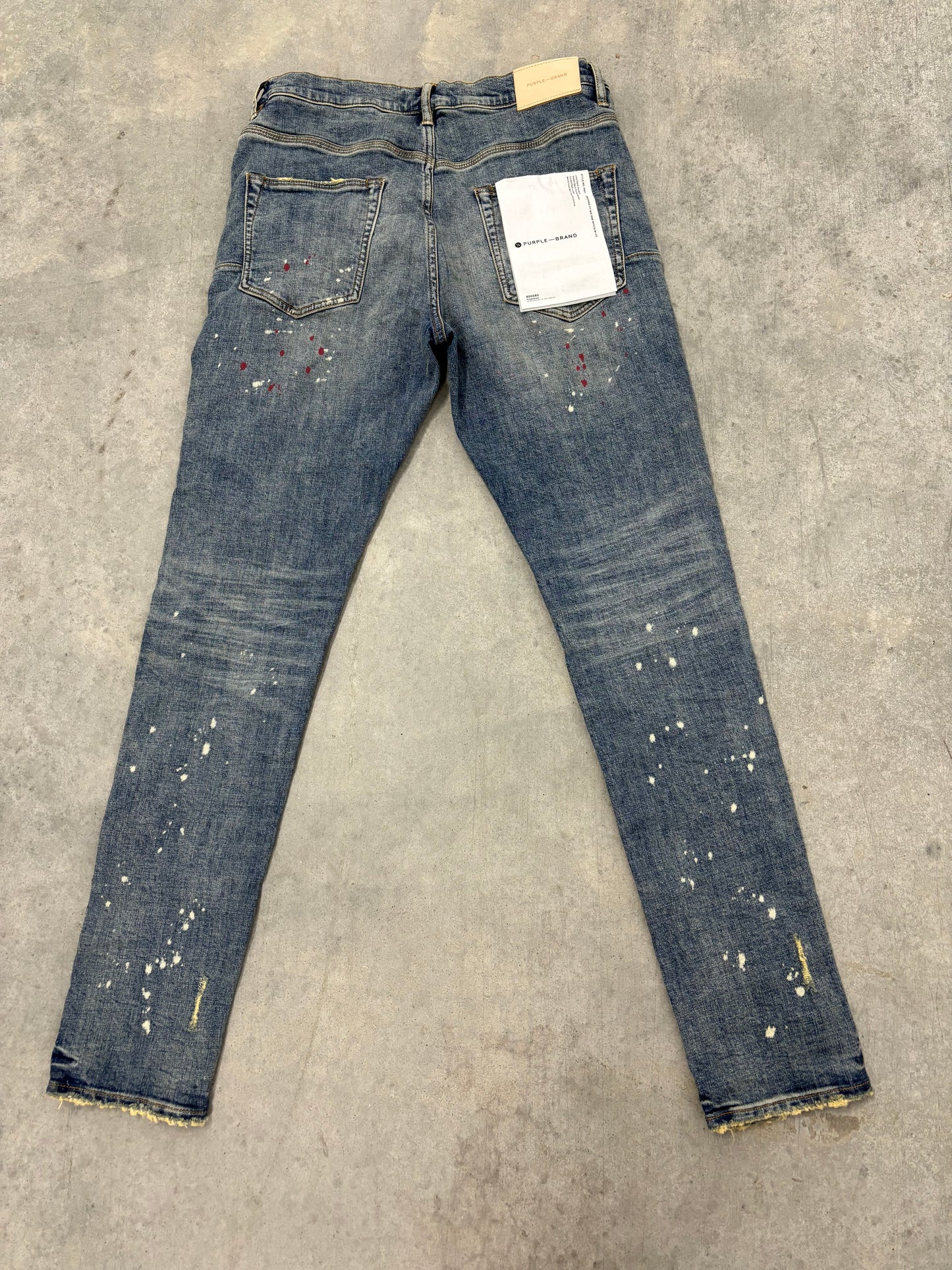 Purple Jeans "Red/green/white splatter" Brand new