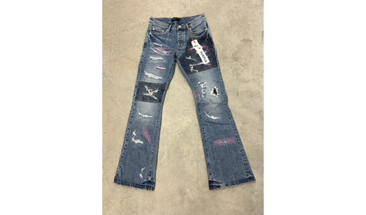 Purple Jeans Flare "Pink details" Brand new