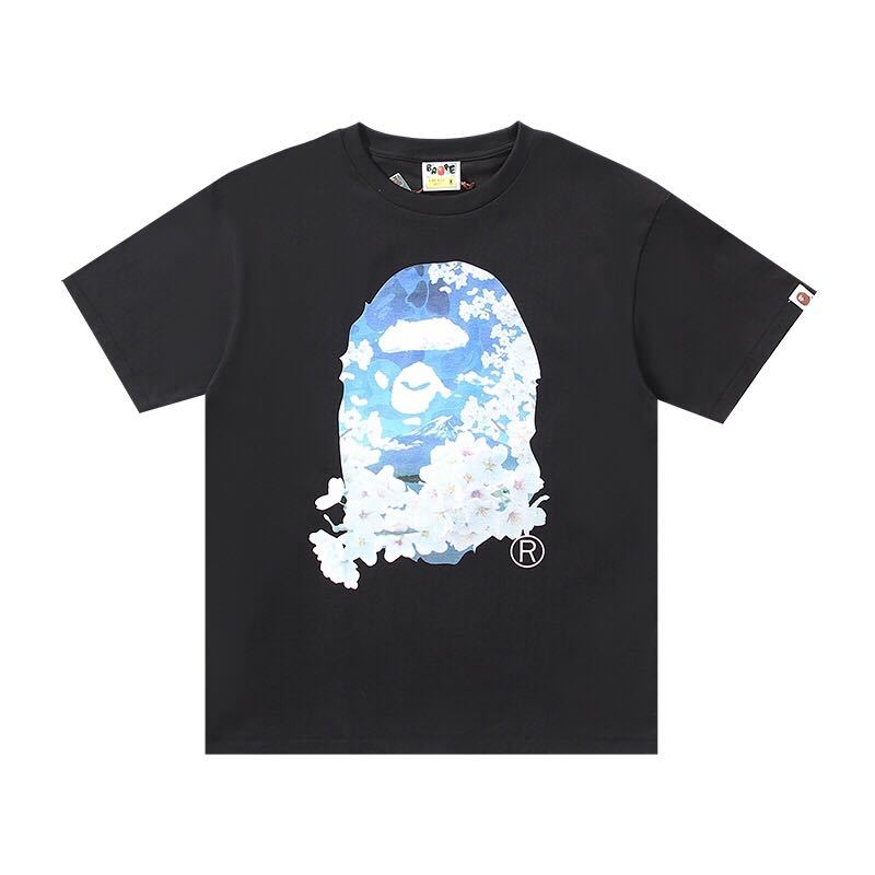 Bape Blue ape head Cherry Blossom Tee